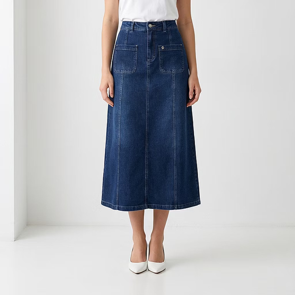 Triset rok jeans wanita original