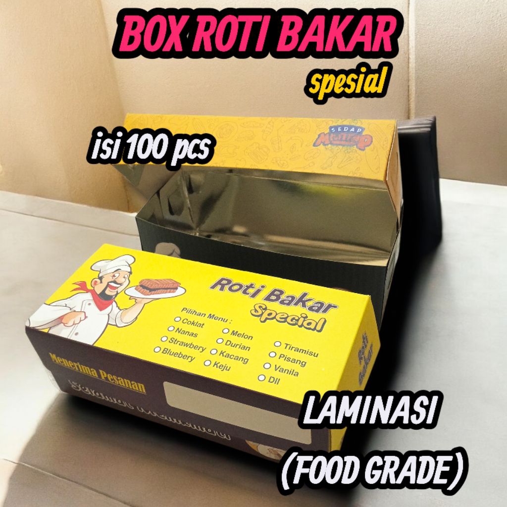 BOX ROTI BAKAR SPESIAL/DUS ROTI BAKAR LAMINASI(FOOD GRADE)