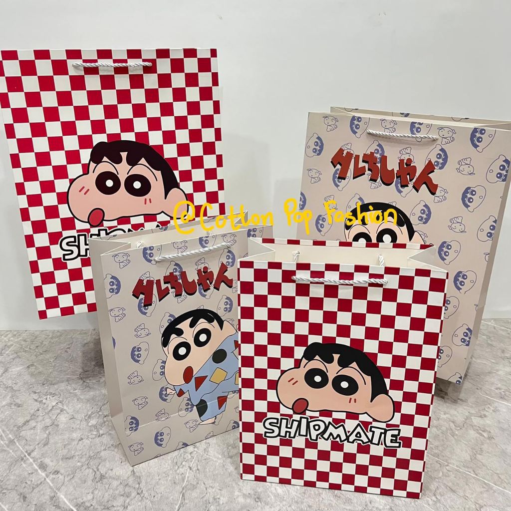 Paper Bag Shinchan Gingham Tas Kado Unik Kertas
