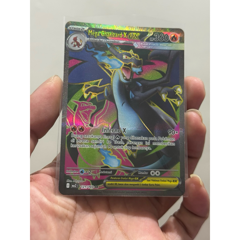 Kartu Pokemon Mega Charizard x ex SR Kobaran Biru