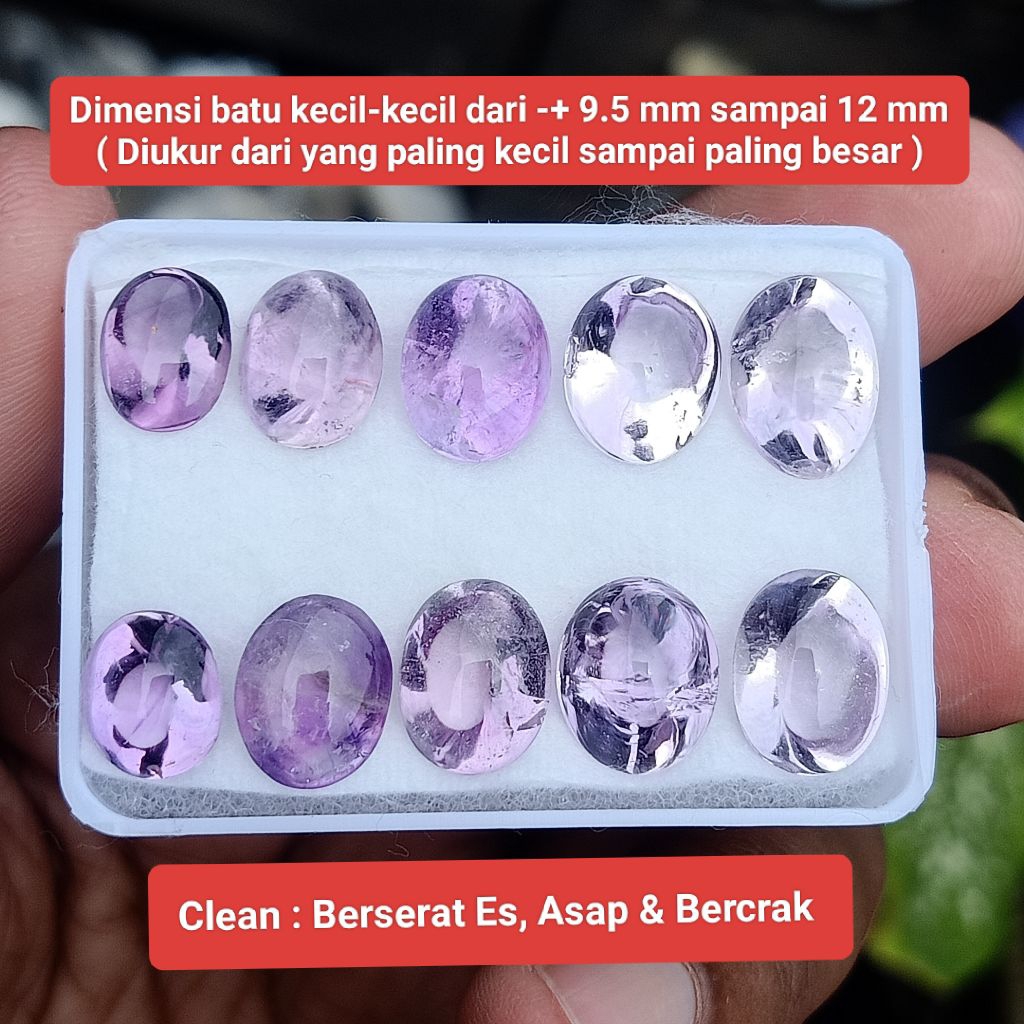 NATURAL BATU KECUBUNG UNGU MUDA KALIMANTAN ( NATURAL AMETHYS QUARTZ )
