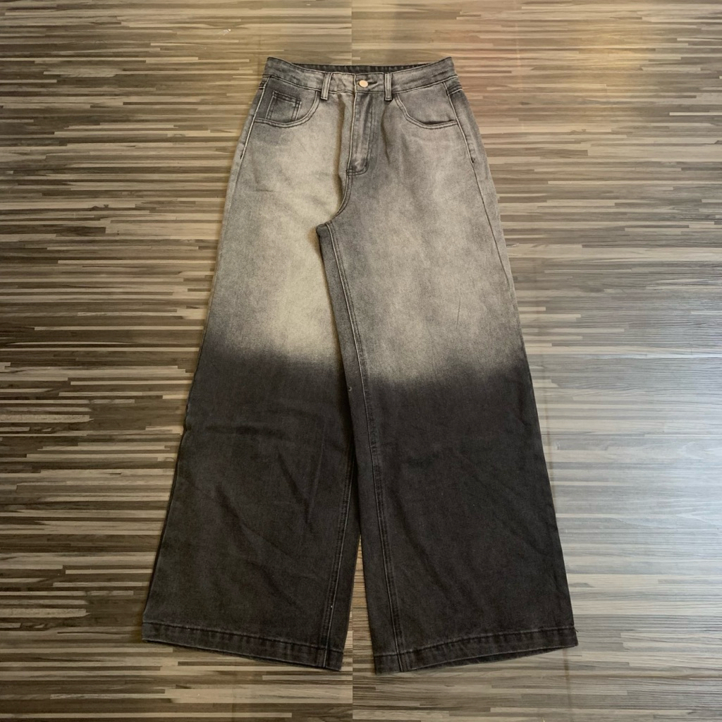 celana panjang long pants baggy jeans two tone anewsta second original