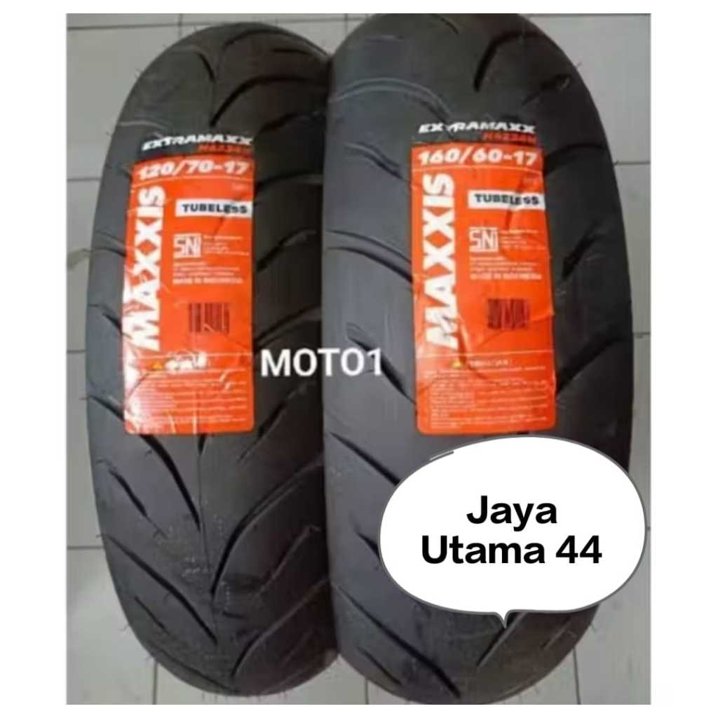 Paket Ban Maxxis 120/70-17 Dan 160/60-17 Donat Paket Ban Maxxis 120/70-17 & 160/60-17 Extramaxx Tube