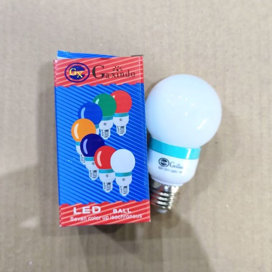 LED lampu Gaxindo warna warni E27 putih susu