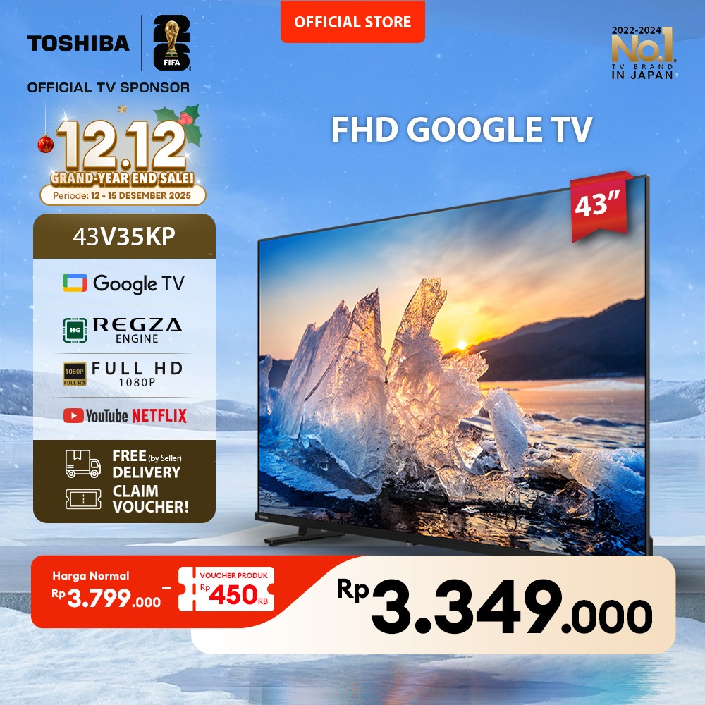 [FREE BRACKET] Toshiba TV 43" FHD Google TV - Google Assistant Netflix Disney+ Youtube Dolby Audio W