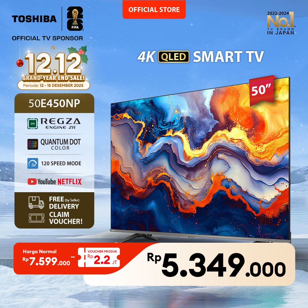 [KHUSUS ONLINE] Toshiba TV 50" 4K UHD Smart TV - Regza ZR Quantum Dot QLED Dolby Vision Atmos HDR10+