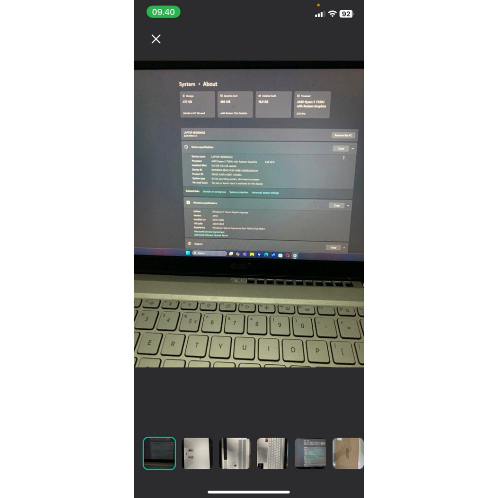 Laptop acer swift go 14