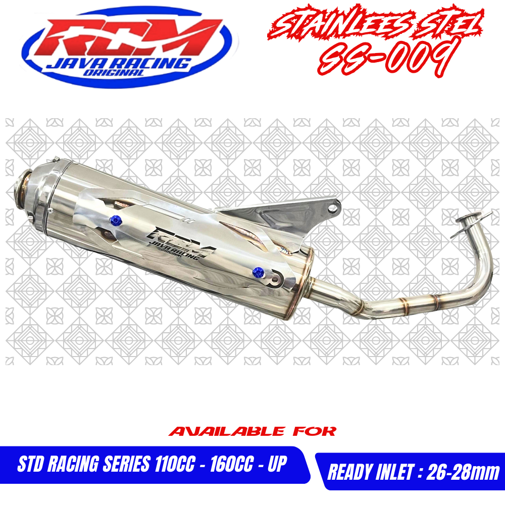 knalpot standar racing full stainlees RCM FREE TAMENG all matik beat fi,mio sporty/smile,scoopy,dll