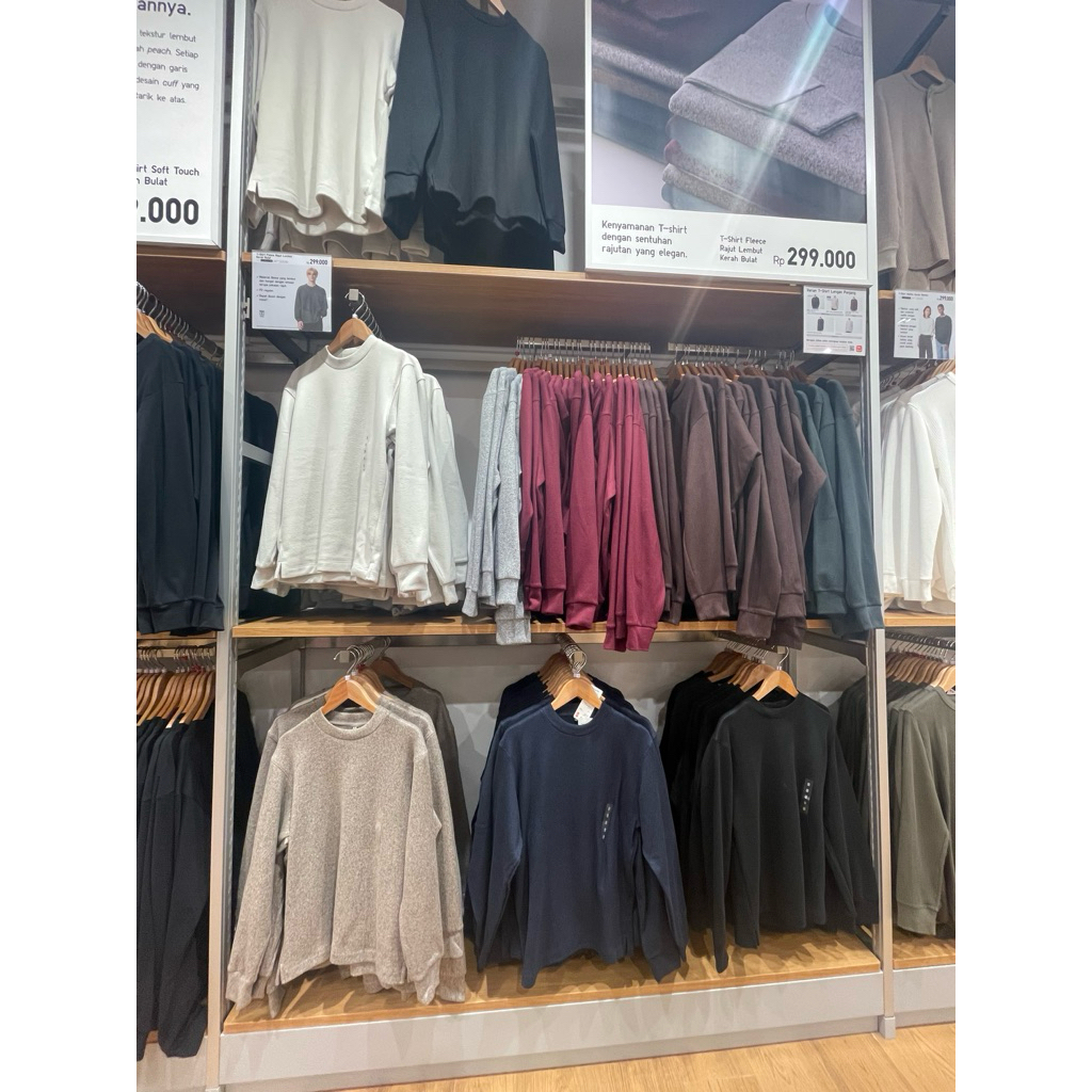 SALE T Shirt Fleece Rajut Lembut Uniseks UNIQLO JASTIP