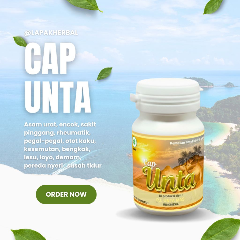 Cap Unta kapsul Original asam urat bengkak demam susah tidur kemasan botol isi 40 kapsul