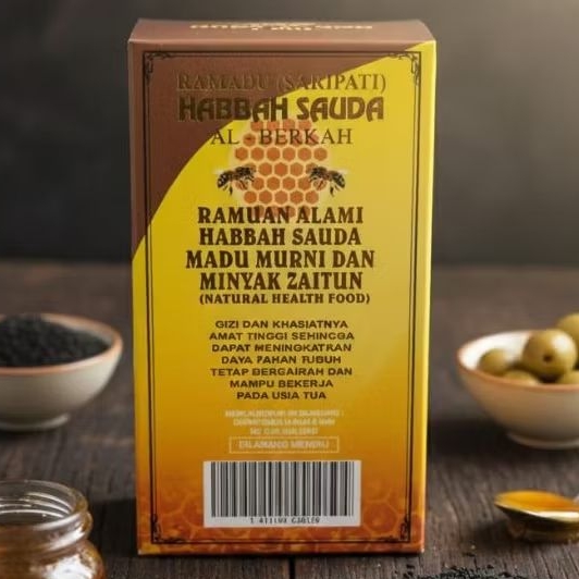 Al Berkah Ramadu Saripati Habbah Sauda – Campuran Madu Murni, Habbatussauda & Minyak Zaitun