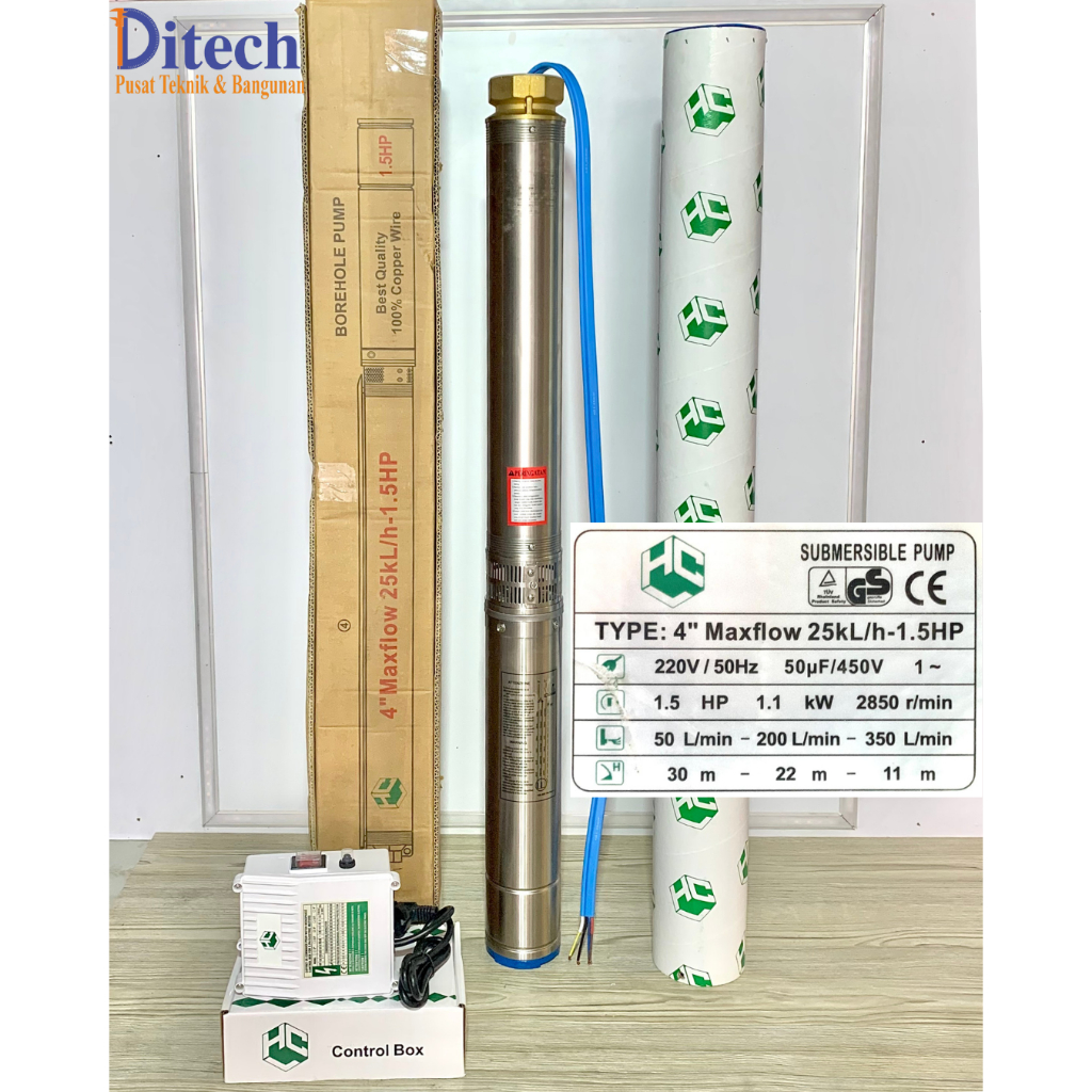 Pompa Satelit HCL 4 Inch 1,5HP Output 2,5 inch - Submersible Pump HCL