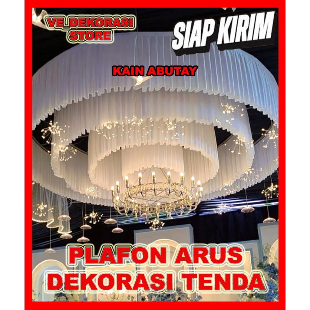 Skriting Plafon Arus Dekorasi Tenda Kain Filamin Abutay, Lebar kebawah 63cm