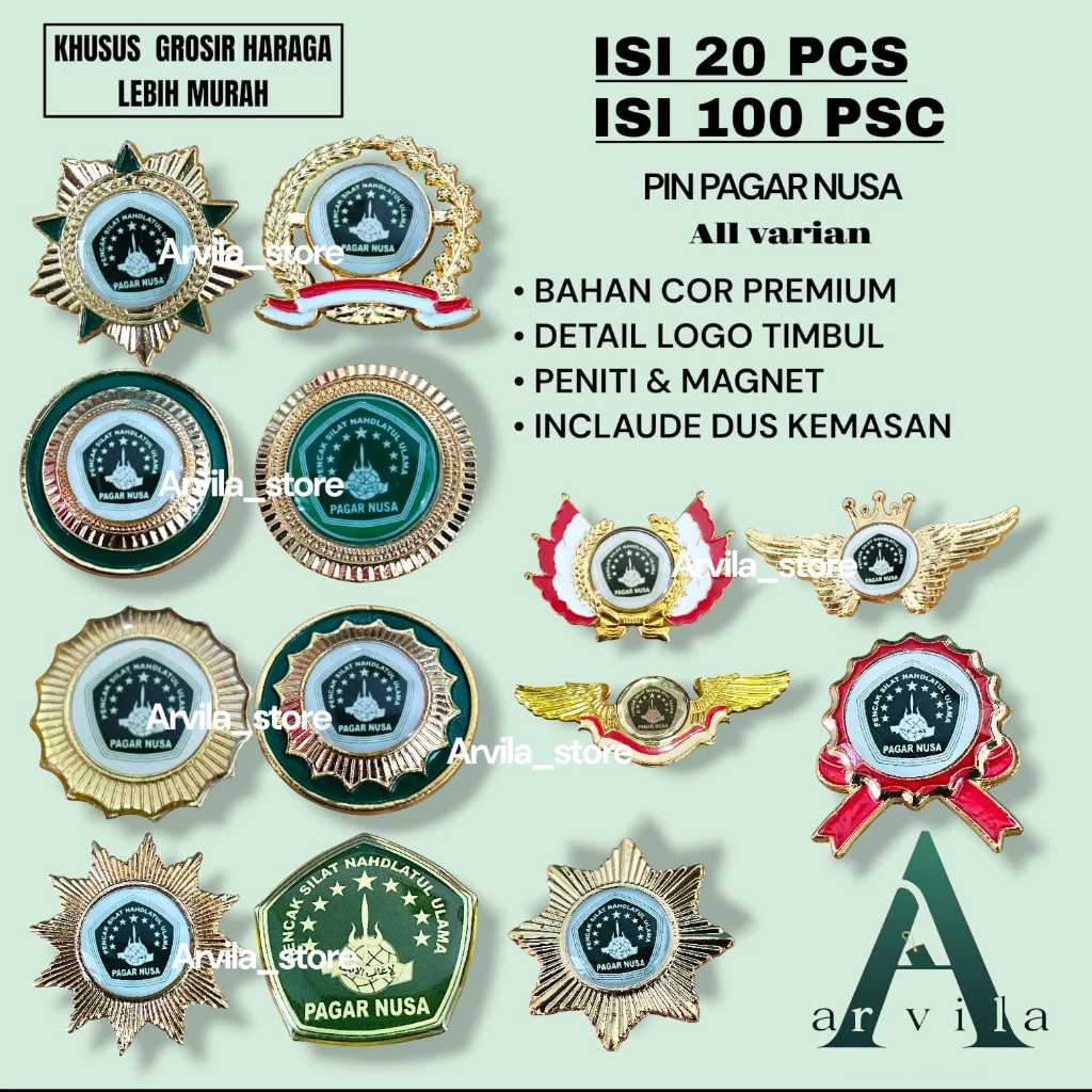 Pin Pagar Nusa / pin organisasi NU / aksesoris Pagar Nusa all varian
