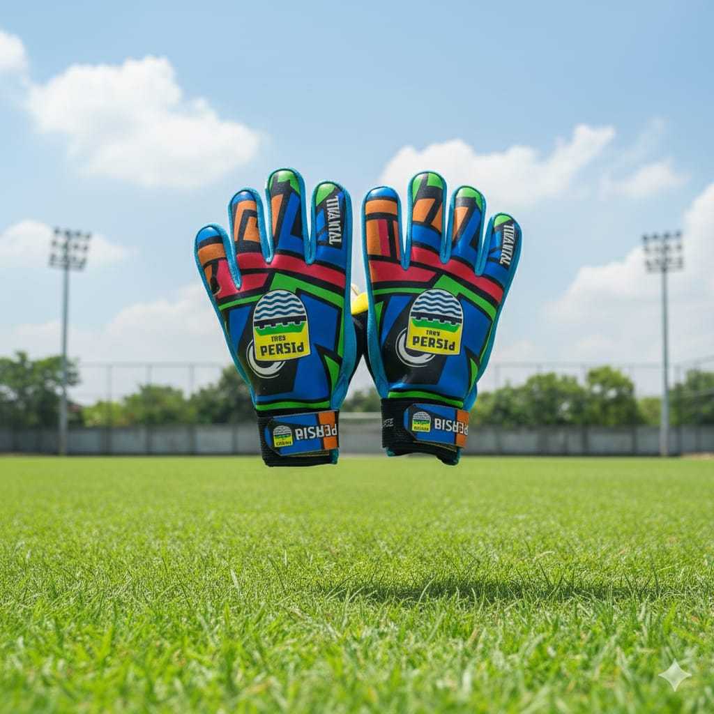 RIVANIAL Sarung Tangan Kiper Anak-Anak Lengket/ Sarung Tangan Kiper Lengket Club Bola