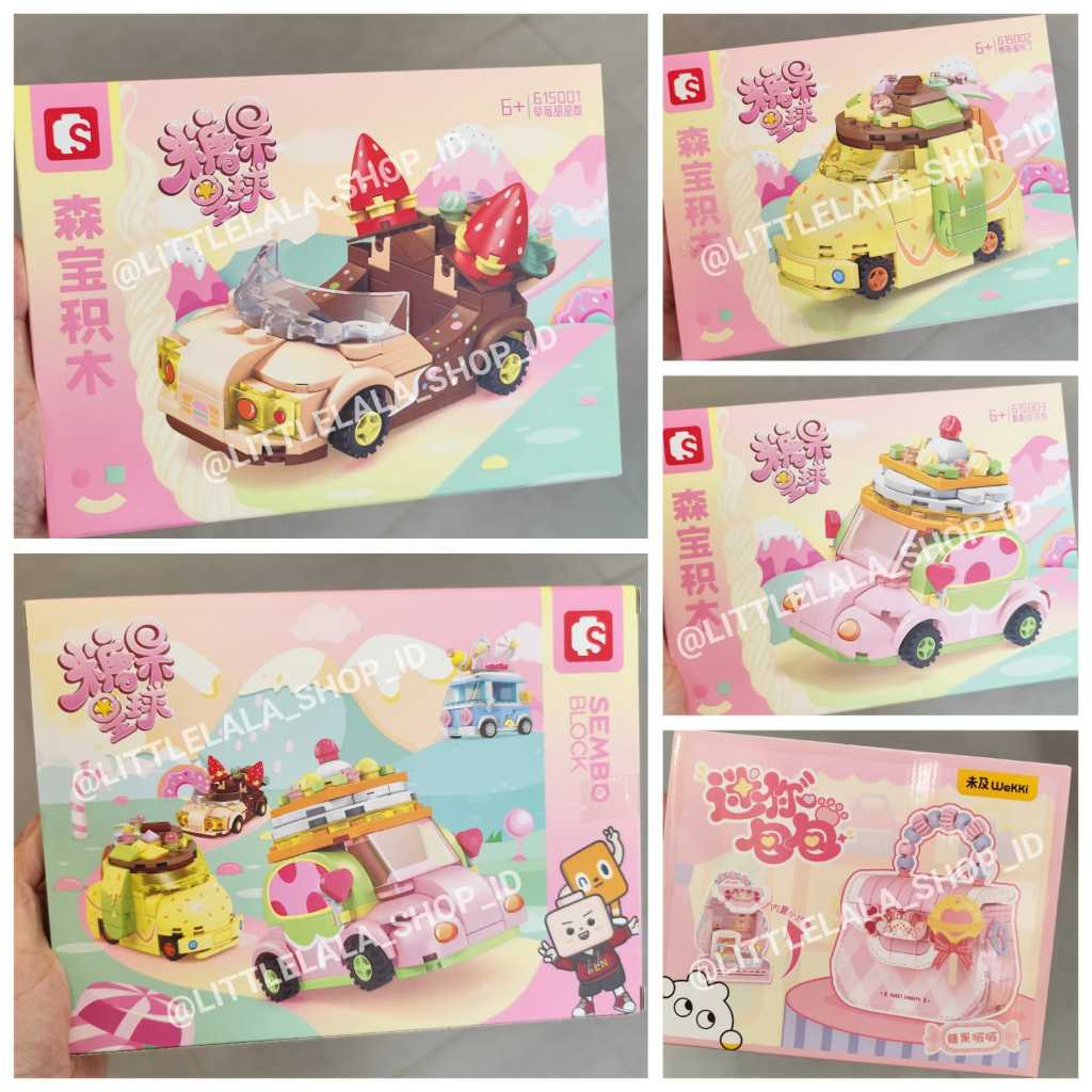 Mainan Lego anak perempuan/Mainan Candy Car Block Series Mobil lucu tema dessert yang bikin anak-ana