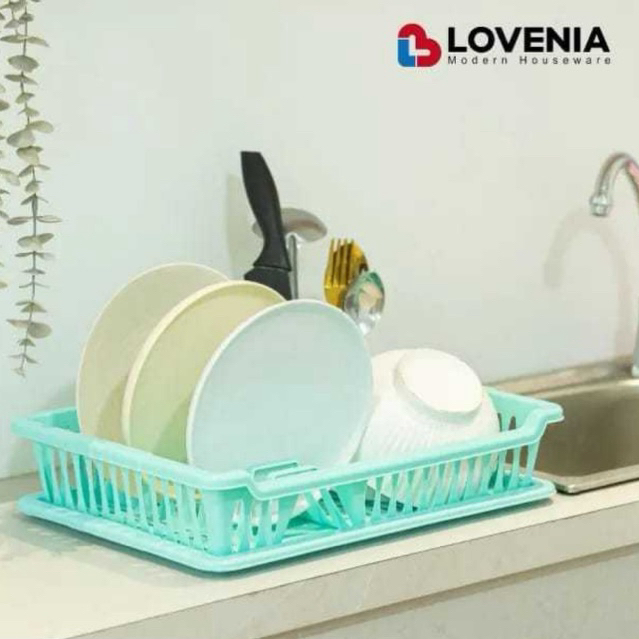 Rak piring dapur tirisan piring basah plastik / dish rack nampan / rak cuci basah + tatakan