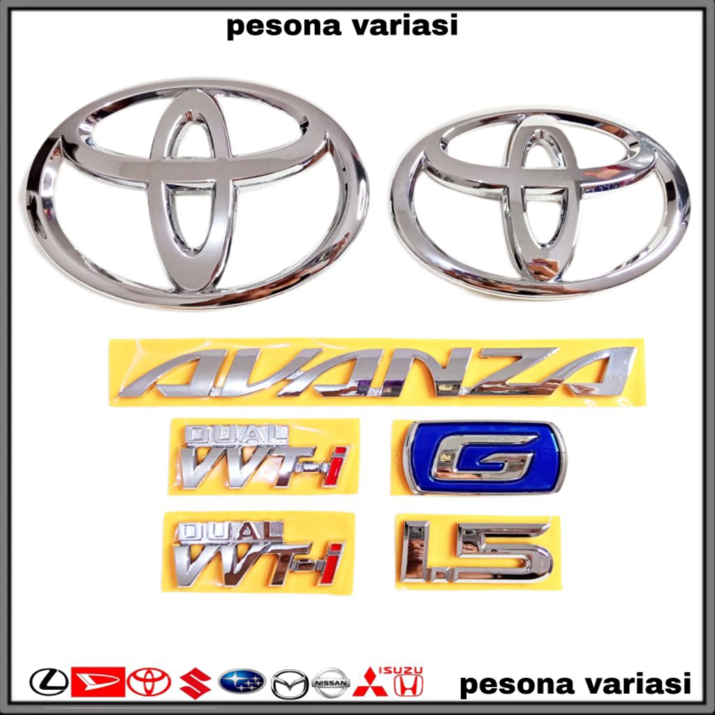Logo Emblem Avanza 2016-2021 Tipe G Original/Logo Emblem Bagasi Avanza Paket Komplit 2016-2021 Tipe 
