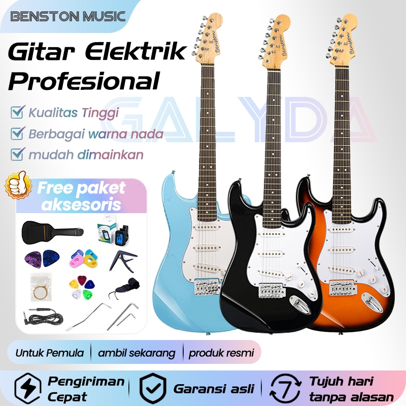 Benston Music - Gitar elektrik pemula/gitar rock/gitar elektrik pemula/gitar elektrik dewasa anak-an
