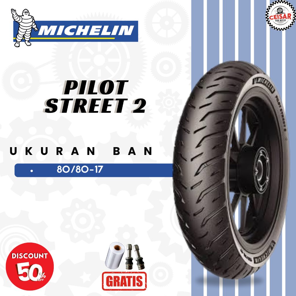 Ban Motor Bebek MICHELIN PILOT STREET 2 80/80 Ring 17 Tubeless