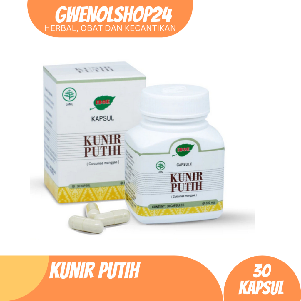 Jamu IBOE Kunir Putih Herbal Supplement 30 kapsul Botol