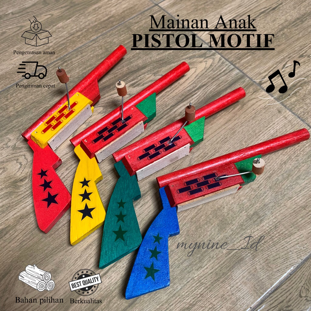 MAINAN ANAK Tembakan Pistol Kayu Otok-Otok Mainan Tradisonal Tembakan Kayu Mynine_Id