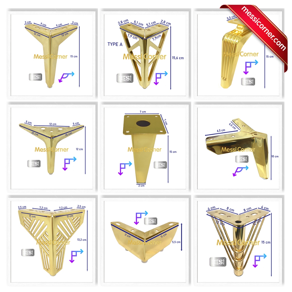 Kaki Kursi Sofa Spring Bed Meja Besi Stainless Steel Chrome Kayu Plastik Atom ABS Free Sekrup