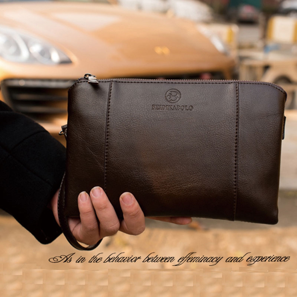 Dompet Pria Mewah Premium Kulit PU Hitam dengan Banyak Slot untuk Kartu dan Dokumen Tipis dan Panjan