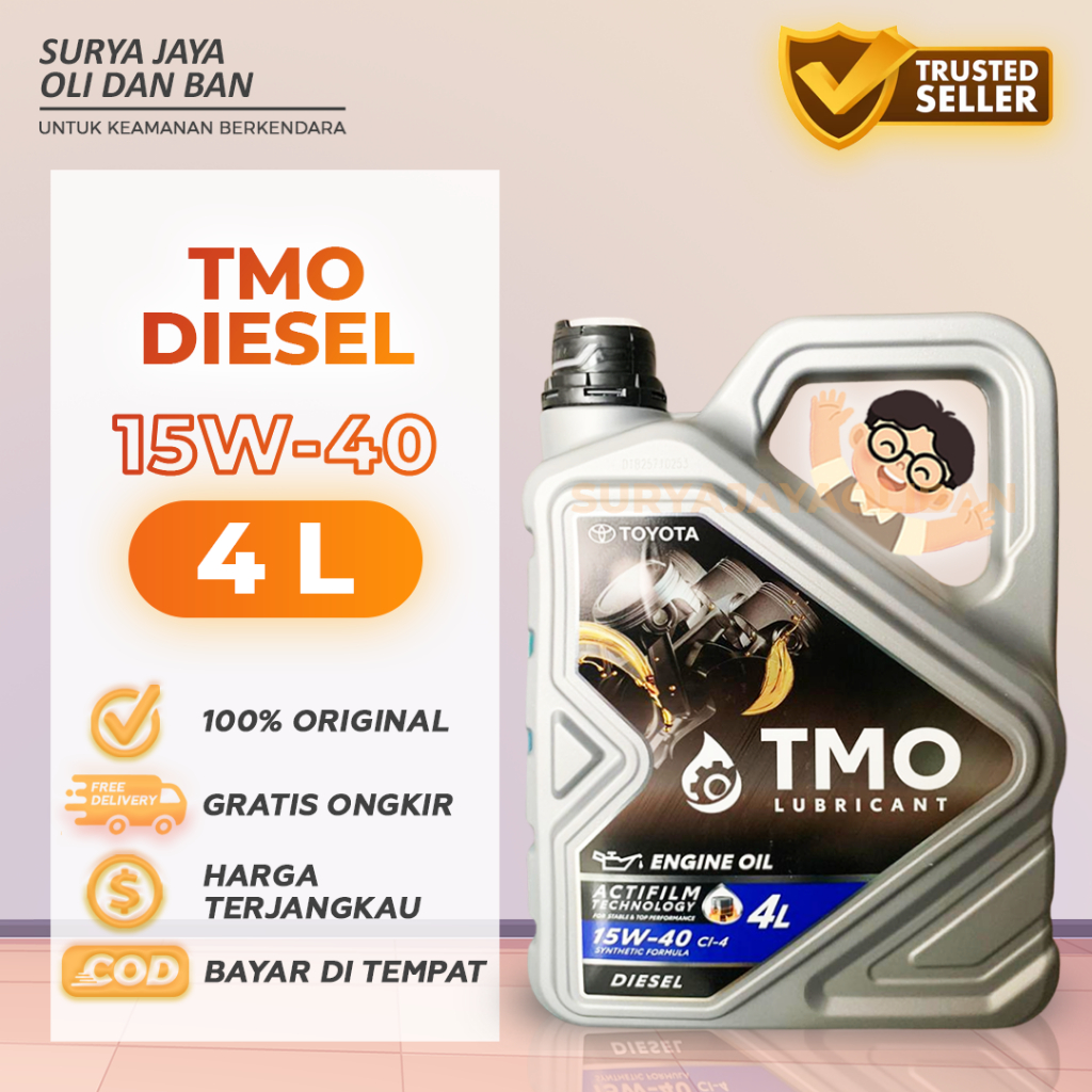 Oli TMO 15W-40 Diesel 4L Galon / Oli Mesin Diesel / Oli Mobil Toyota