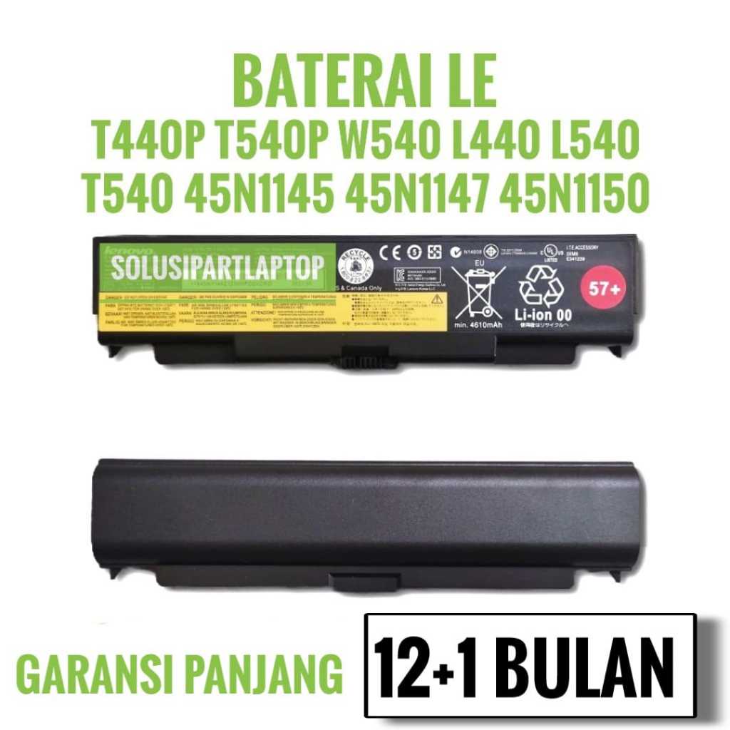 Baterai Laptop Thinkpad W540 T540P L440 T440P L540 57+