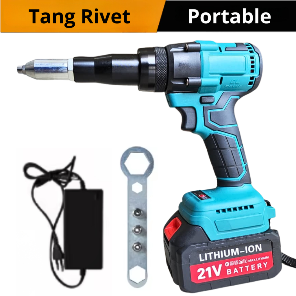 Rivet Gun Elektric Brushless 20V / Tang Rivet Cordless Otomatis Tang Keling Alumunium