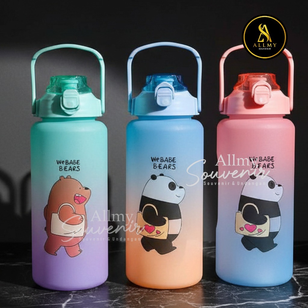 BOTOL VIRAL SET 2IN 1 2L & 1L WE BARE BEARS