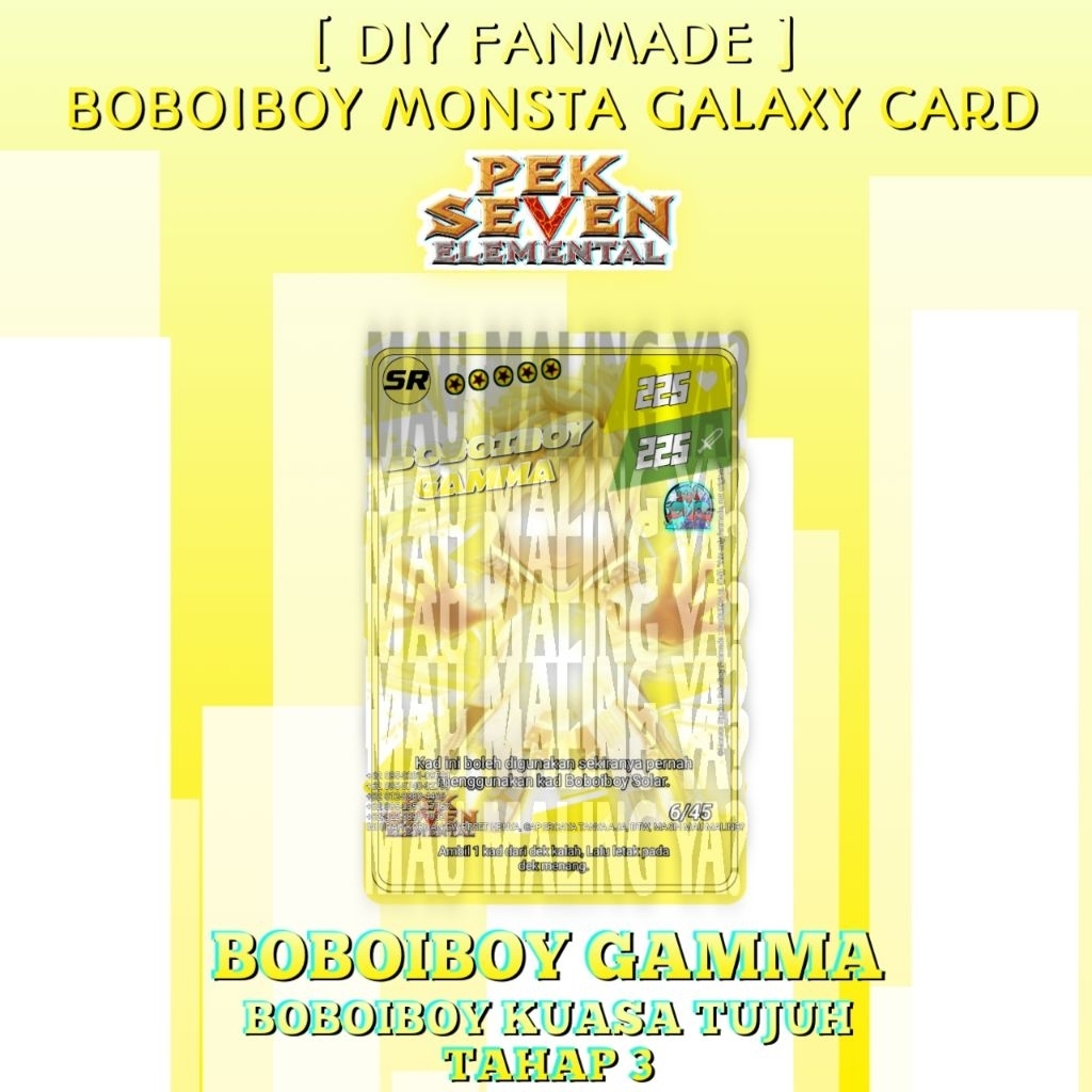 [ DIY FANMADE ] BOBOIBOY KUASA TUJUH TAHAP TIGA | PEK SEVEN ELEMENTAL | BOBOIBOY MONSTA GALAXY CARD 