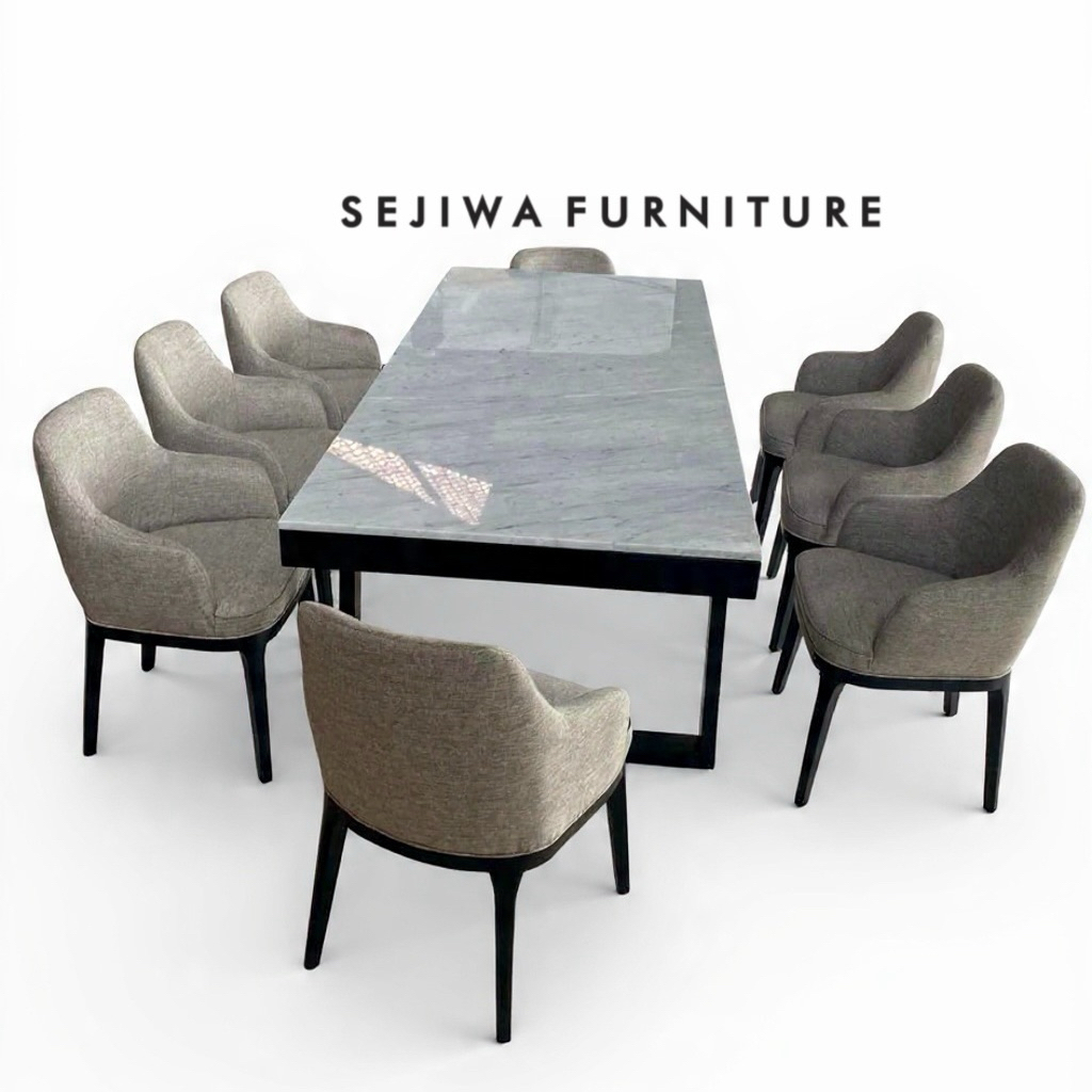 Set Kursi Makan Modern Minimalis / Set Meja Makan Marmer / Kursi Makan Hotel