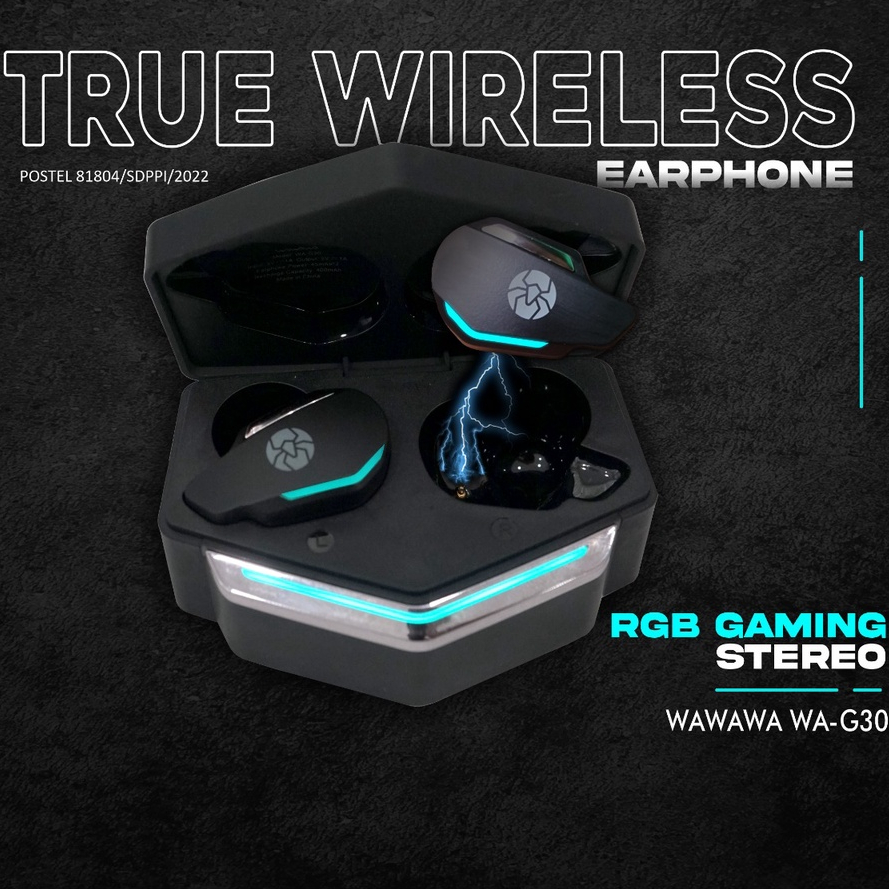 WAWAWA WA-G30 TWS BattleBeat True Wireless Gaming Stereo with RGB Light Built for Gamers