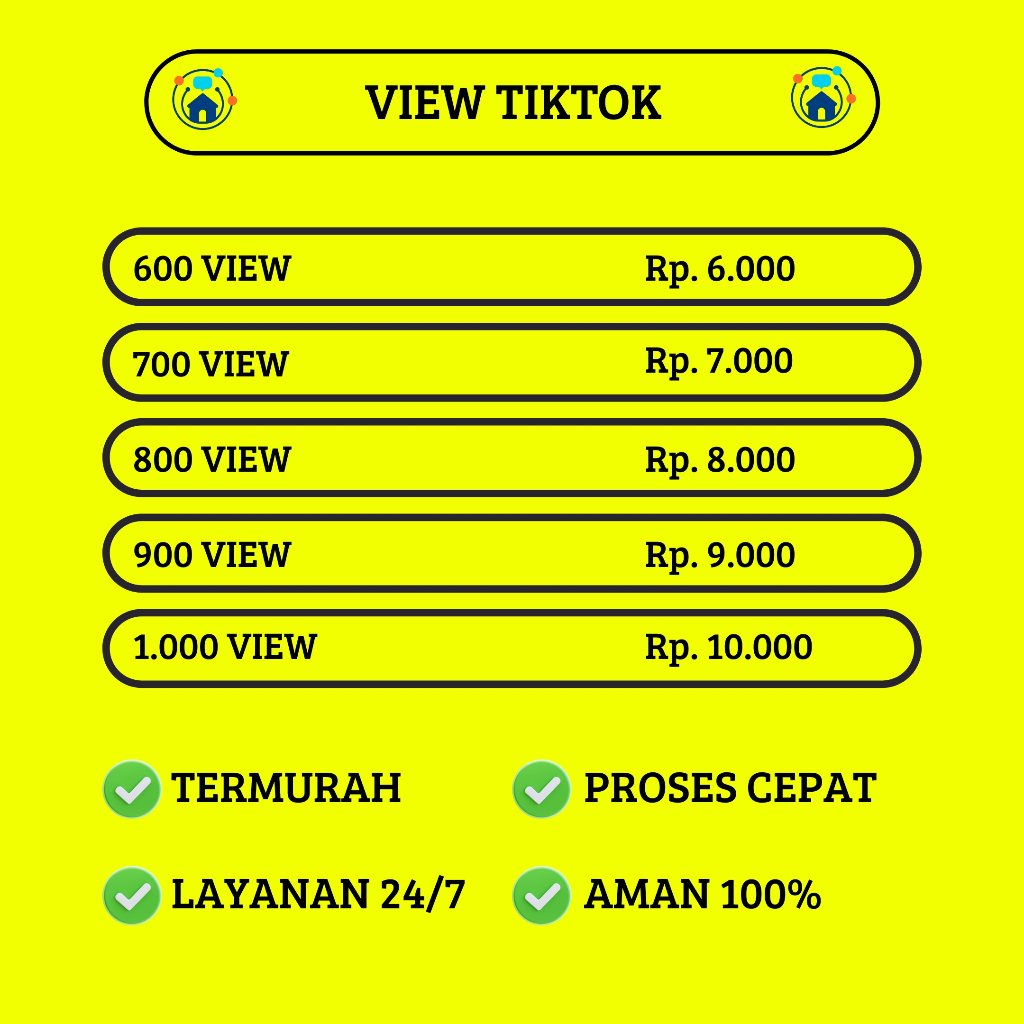 View TikTok Global High Quality World Wide Termurah 600-1000