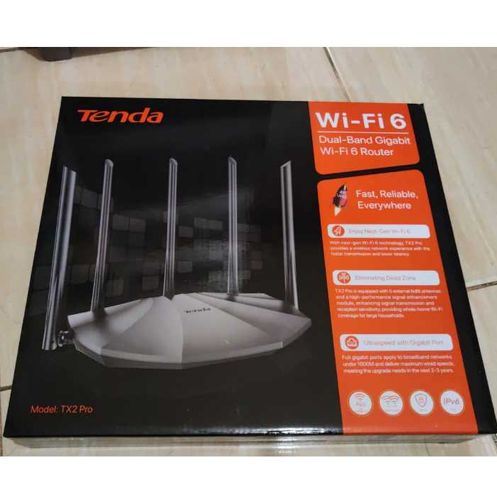 Wireless Modem Router Tenda TX2 Pro Dual Gigabit Wifii 6 - 5 Antena