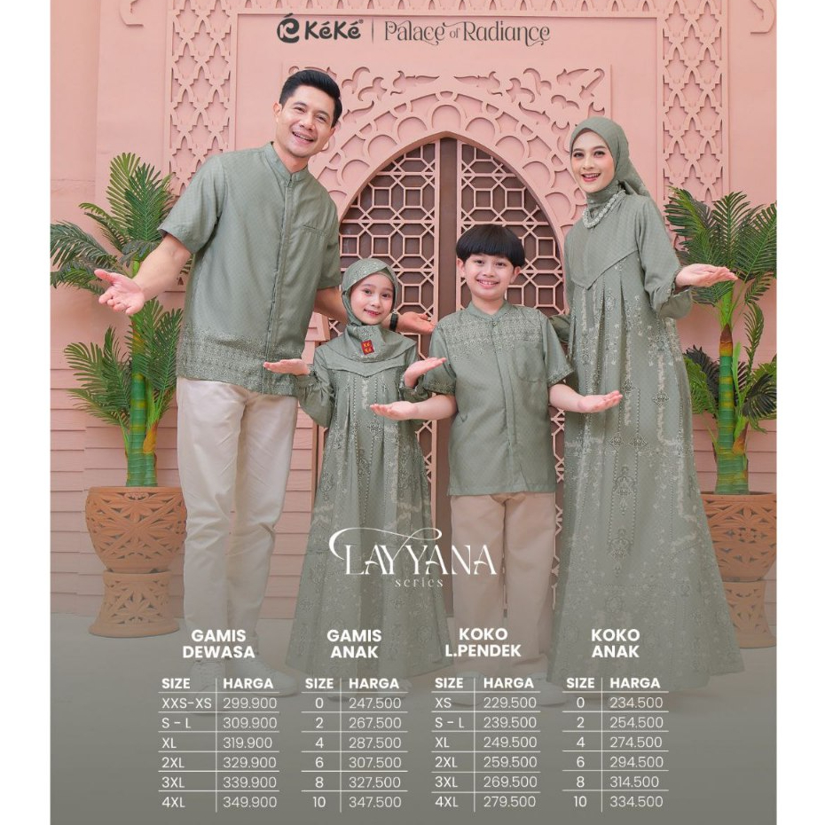 Keke - Layyana Sage Set Family Sarimbit Seragam Keluarga Lebaran Series 2026