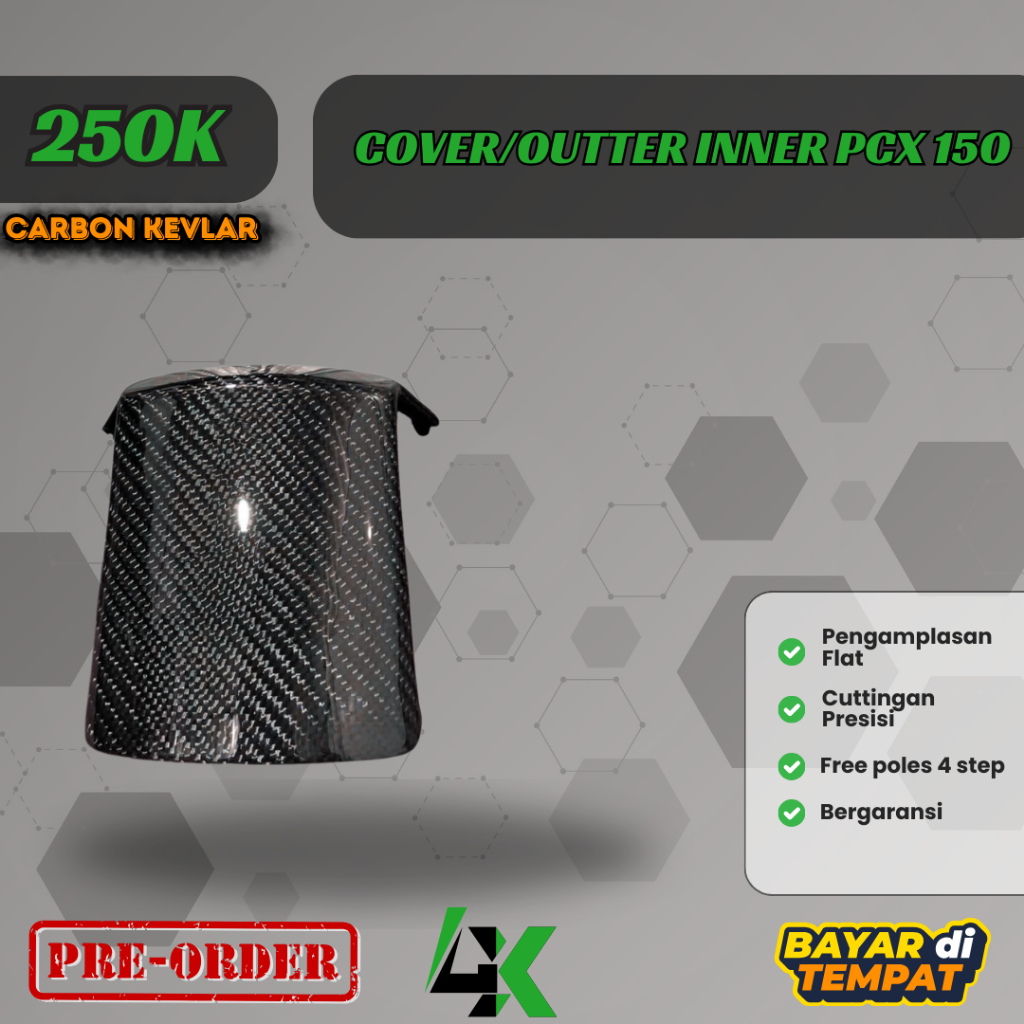 Cover Outer Inner pcx 150 k97/ Cover Inner pcx Carbon Kevlar/ Karbon Fiber