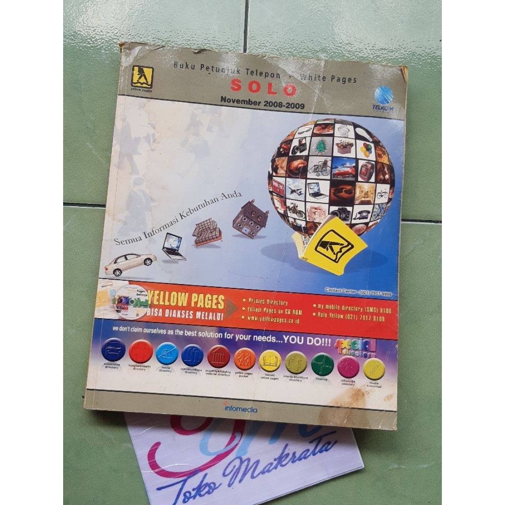 buku katalog telepon tahun 2008-2009 solo jadul lawas lama