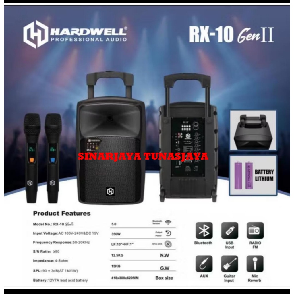 Speaker Portable Hardwell Rx10 gen ll Original Speaker Portable Hardwell 10inch