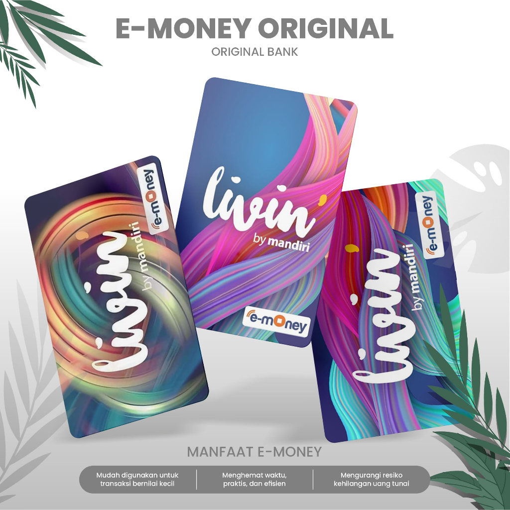 Kartu Mandiri Emoney Livin NFC Multifungsi | Kartu E-Toll Livin Mandiri | Kartu E-Money Livin Mandir