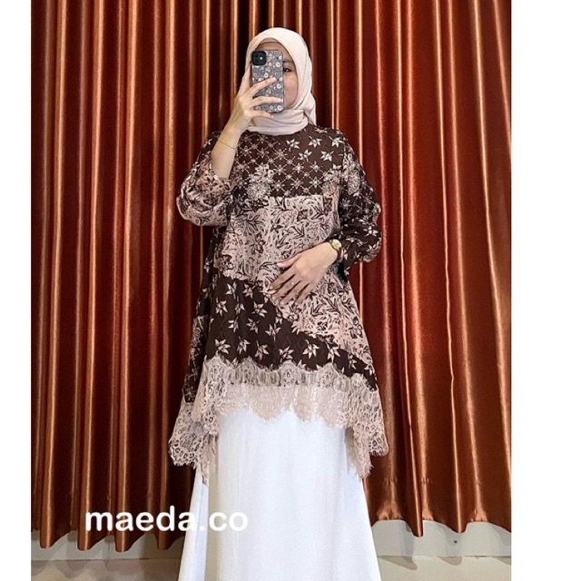 MAEDA BATIK || BLOUSE LACE NADIRA ATASAN BATIK MODERN || OUTFIT KONDANGAN TERBARU
