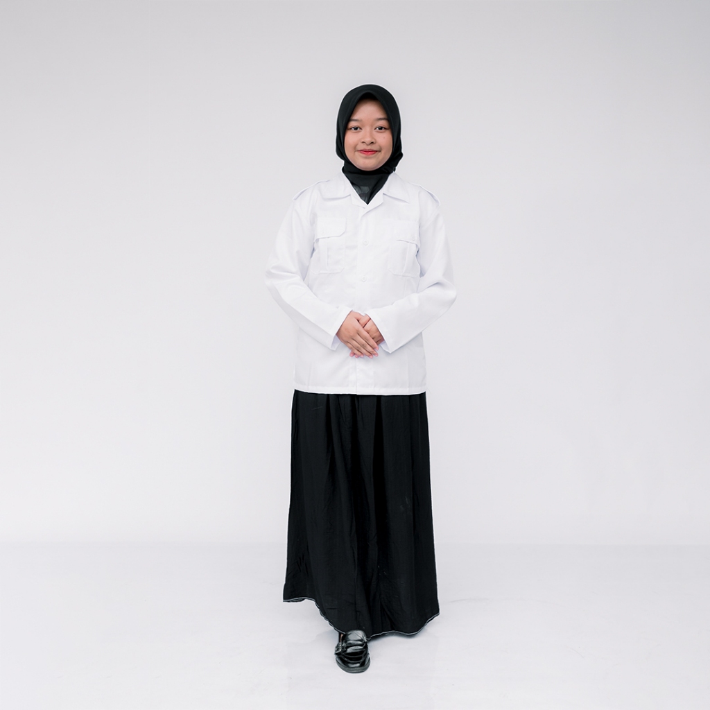 Baju Dinas Wanita PNS Putih PDH Kerah Jas | Kemeja Kerja Formal Premium