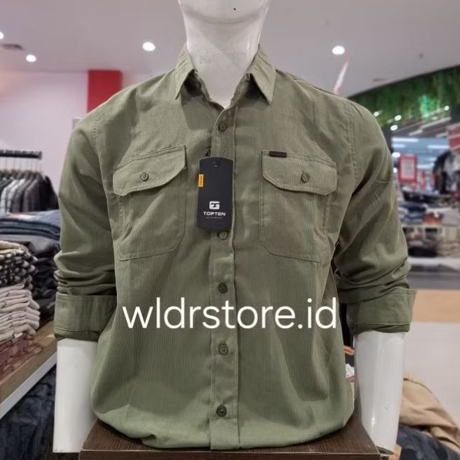 TOP TEN ORIGINAL KEMEJA CORDUROY PRIA PREMIUM 007 REGULAR FIT LENGAN PANJANG