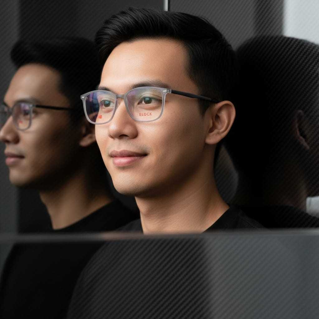 Kacamata Baca Plus Double Fokus Photocromic Pria Wanita Kaca Mata Progresif Anti Radiasi Optik Asli