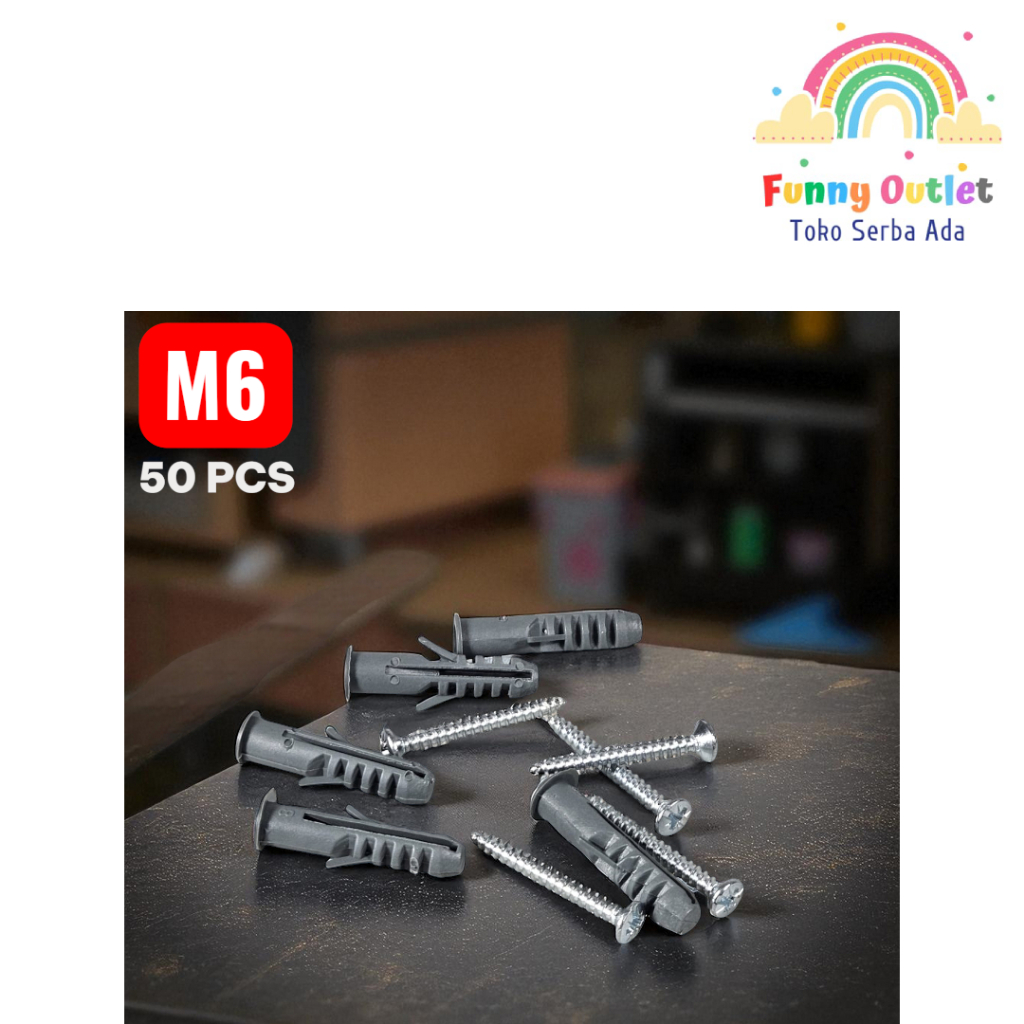 Funny Outlet - Fischer M6 / Fiser M6 / Fisher M6 / Baut Sekrup Tembok Kayu Dinding M6