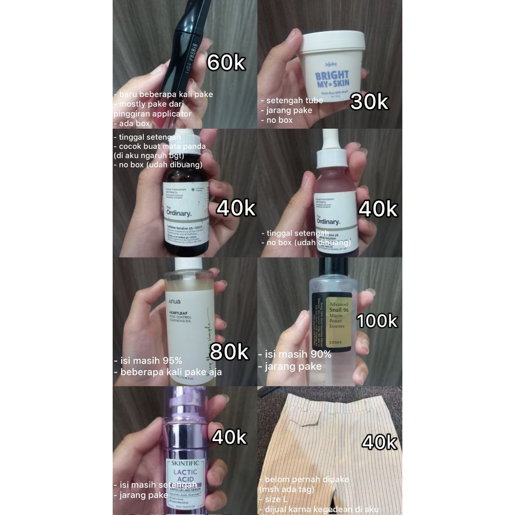 PRELOVED SKINCARE & STRIPE PANTS