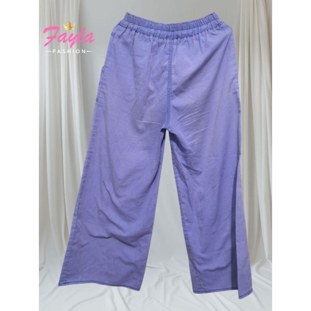 Celana Kulot Panjang Warna Biru Langit