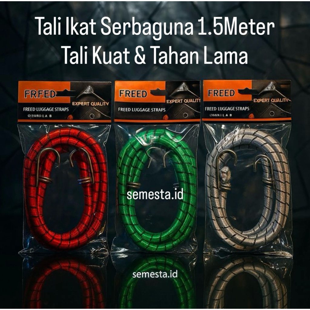 Tali Pengikat Barang | Tali Bagasi Karet Untuk Sepeda Motor Mobil Van Kecil Besar 150cm | Tali Pengi